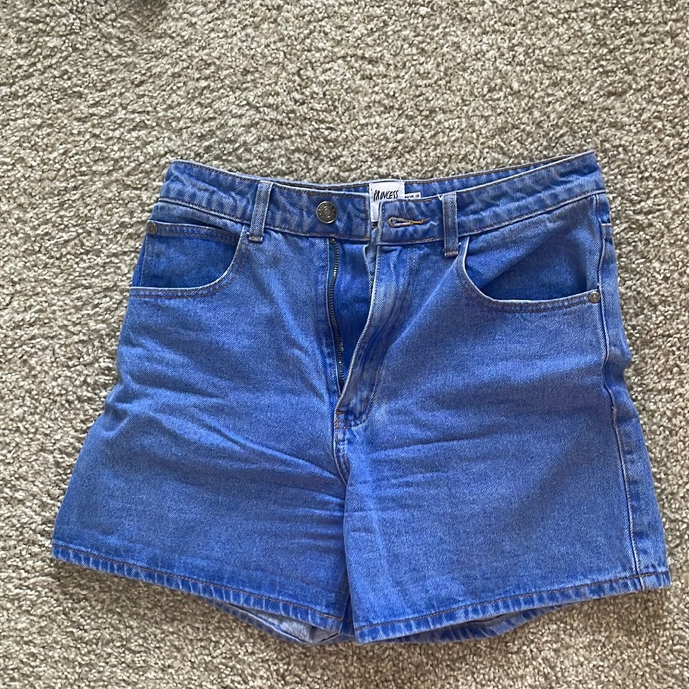 Princess Polly blue denim shorts